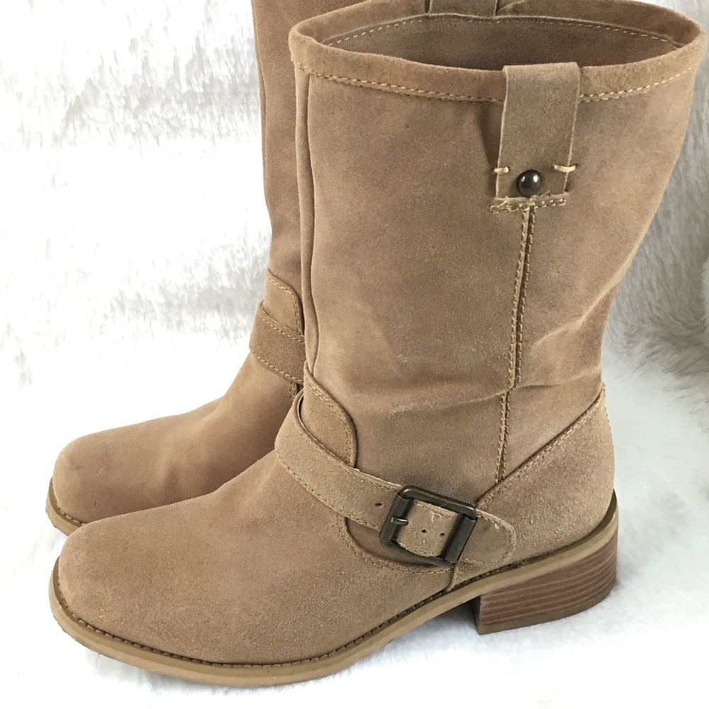 Jessica Simpson Ivan mid calf tan leather boots